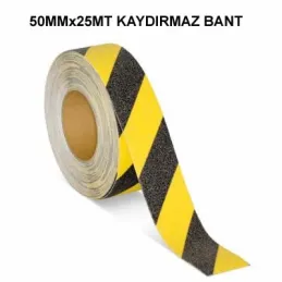 Kaydırmaz Bant 25 Metre  sarı siyah 50mmx25mm