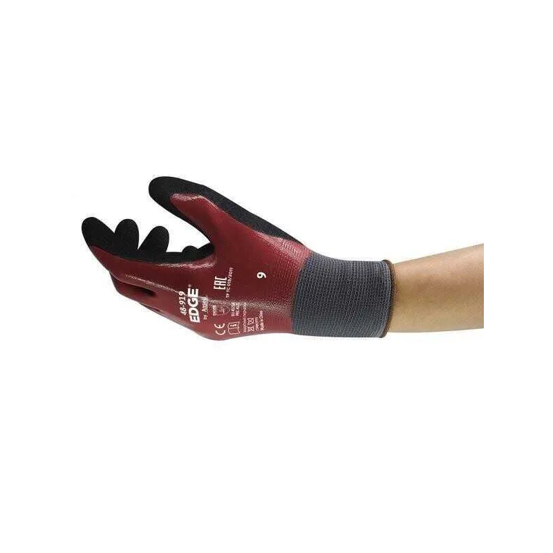 Ansell Edge 48-919 Nitril Kaplı Yağ Tutmayan ve Çok Amaçlı Koruma İş Eldiveni