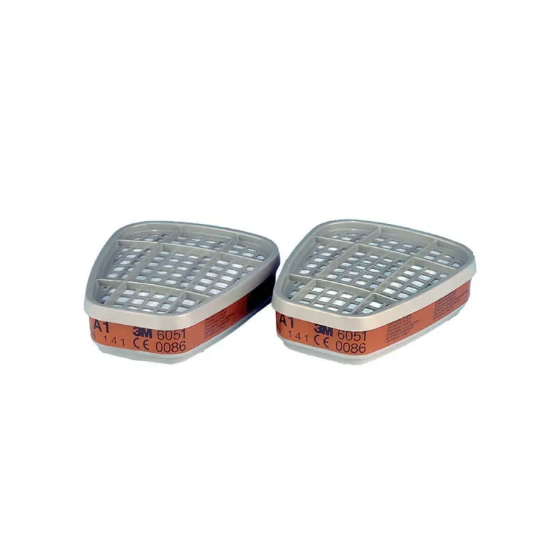 3M 6051 A1 Organik Gaz Buhar Yarım Yüz Maskesi Filtresi 1 Çift