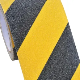 Sarı Siyah Kaydırmaz Bant 25 Metre 10 cm