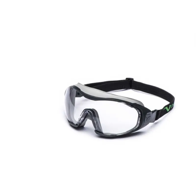 Univet 6X1000000 Gri-Yeşil Çerçeve Şeffaf Lens Koruyucu Güvenlik Gözlüğü