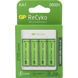 Gp Recyko E411 USB Aa-Aaa Şarj Cihazı Gp Recyko 2700 Serisi Aa Kalem Pil 4'lü