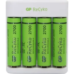 Gp Recyko E411 USB Aa-Aaa Şarj Cihazı Gp Recyko 2700 Serisi Aa Kalem Pil 4'lü