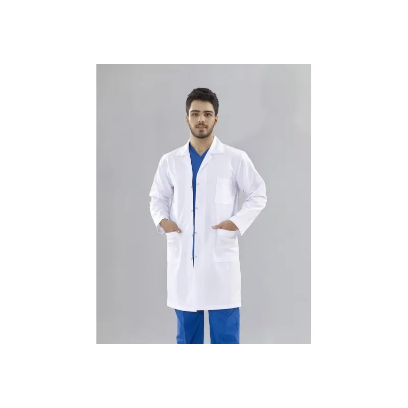 Klasik Yaka Orta Boy Beyaz Doktor Önlüğü