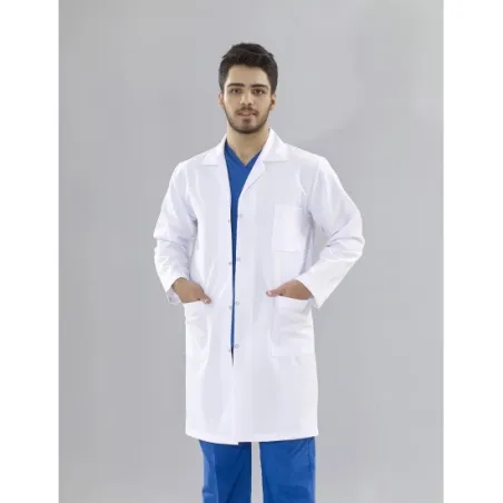 Klasik Yaka Orta Boy Beyaz Doktor Önlüğü