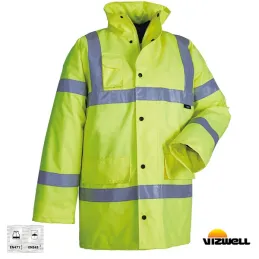 Vizwell VWJK01 300 D Sarı Oxford Reflektörlü İçi Kapitoneli Parka