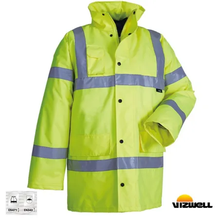 Vizwell VWJK01 300 D Sarı Oxford Reflektörlü İçi Kapitoneli Parka