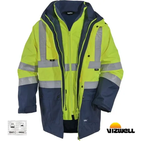 Vizwell VWJK44 300 D Sarı Oxford 51 Reflektörlü Parka 5 Farklı Kullanım