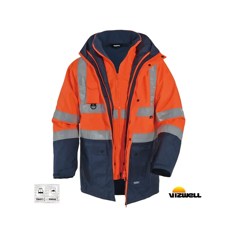 Vizwell VWJK44 300 D Turuncu Oxford 51 Reflektörlü Parka 5 Farklı Kullanım