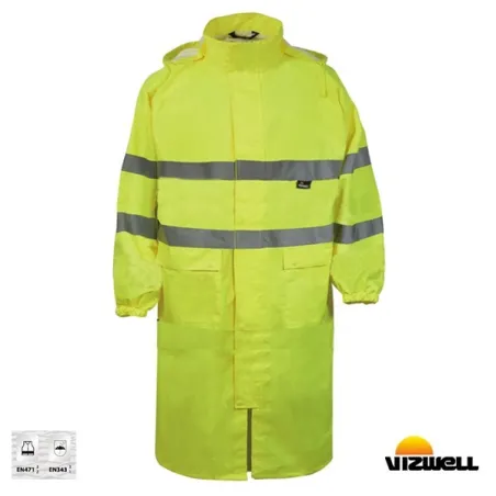 Vizwell VWJK67L Sarı 150 D Reflektörlü Pardesü Yağmurluk