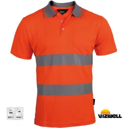 VİZWELL VWPS01A TURUNCU COOLPASS KUMAS REFLEKTÖRLÜ POLO T-SHIRT