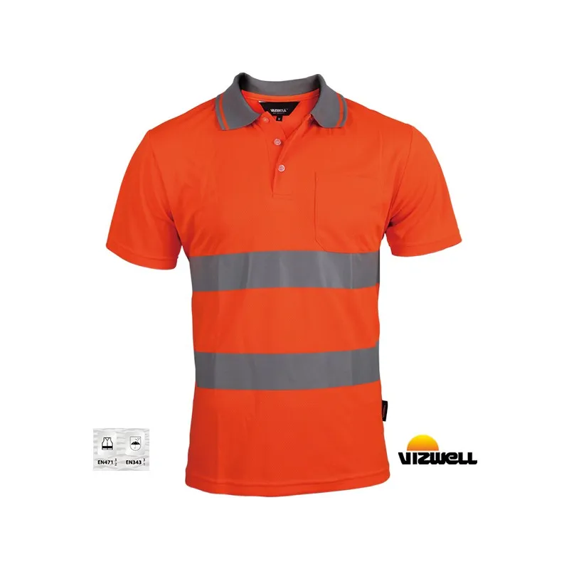 VİZWELL VWPS01A TURUNCU COOLPASS KUMAS REFLEKTÖRLÜ POLO T-SHIRT