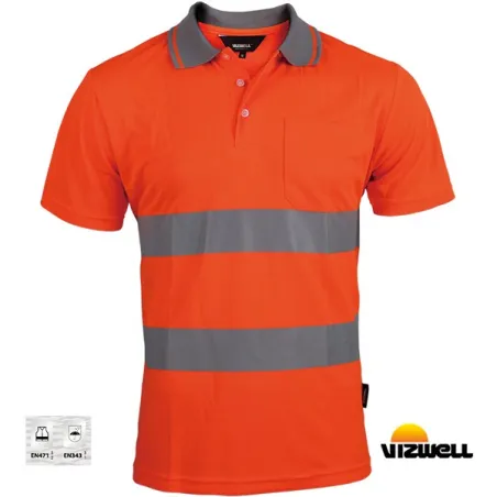 VİZWELL VWPS01A TURUNCU COOLPASS KUMAS REFLEKTÖRLÜ POLO T-SHIRT