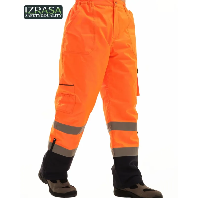 IZRASA NT187 Turuncu Lacivert ProLine 300 D Oxford Cift Renkli Reflektorlu Pantolon