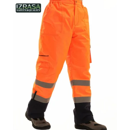 IZRASA NT187 Turuncu Lacivert ProLine 300 D Oxford Cift Renkli Reflektorlu Pantolon