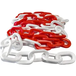 Kırmızı beyaz plastik 5 metre zincir