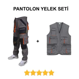 HARMANDAN KARIŞIM PANTOLON YELEK SETİ