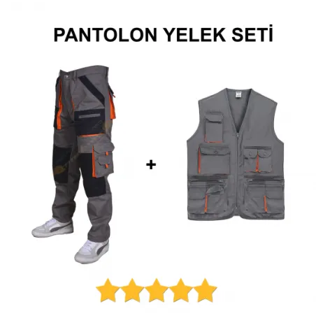 HARMANDAN KARIŞIM PANTOLON YELEK SETİ