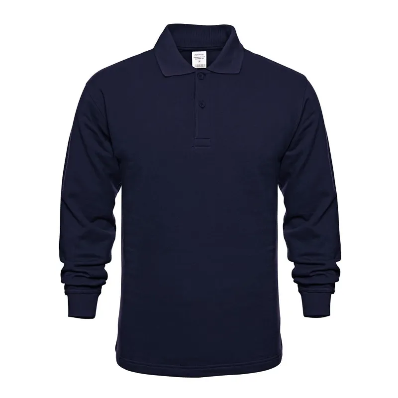 Polo Yaka Lacivert Sweatshirt