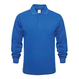 Polo Yaka Mavi Sweatshirt