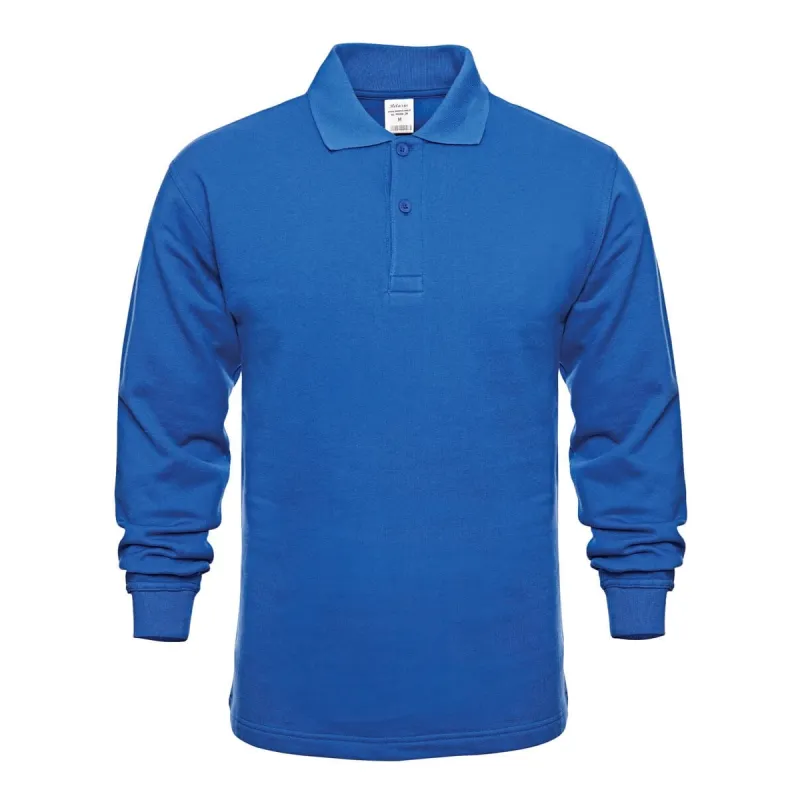 Polo Yaka Mavi Sweatshirt