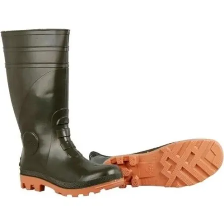 GEZER Haki Kauçuk Çelik Burunlu Çalışma Çizmesi