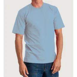 Açık Mavi Bisiklet Yaka Tsirt