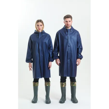 YÜKSEK KALİTE PVC ASTARLI BALIKÇI TİPİ KALIN MAVİ YAĞMURLUK