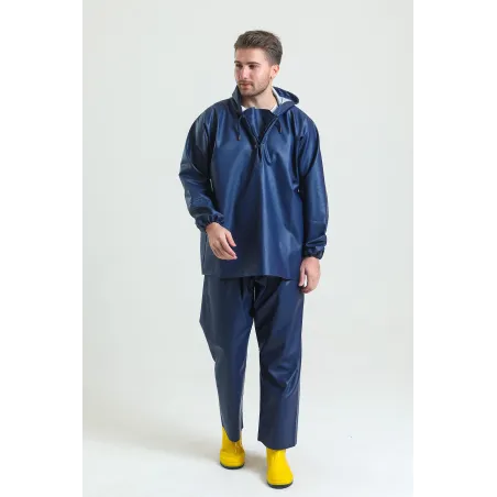 PVC ASTARLI KALIN YAĞMURLUK TAKIM LACİVERT