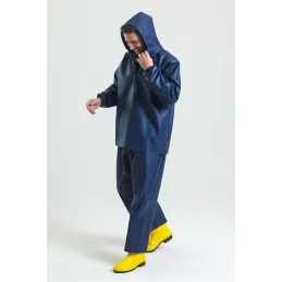 PVC ASTARLI KALIN YAĞMURLUK TAKIM LACİVERT