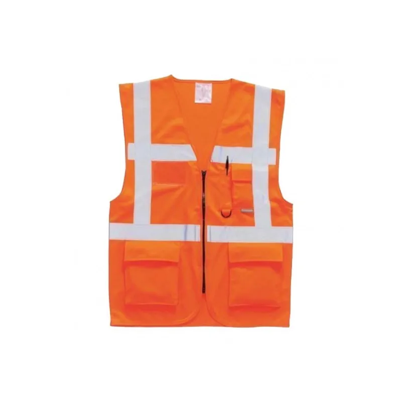 Turuncu Mühendis Cepli İkaz Yeleği