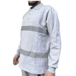 Reflektörlü Gri Şarfonlu Sweatshirt