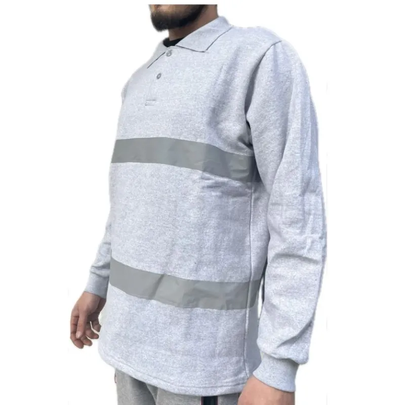 Reflektörlü Gri Şarfonlu Sweatshirt