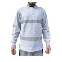 Reflektörlü Gri Şarfonlu Sweatshirt