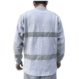 Reflektörlü Gri Şarfonlu Sweatshirt