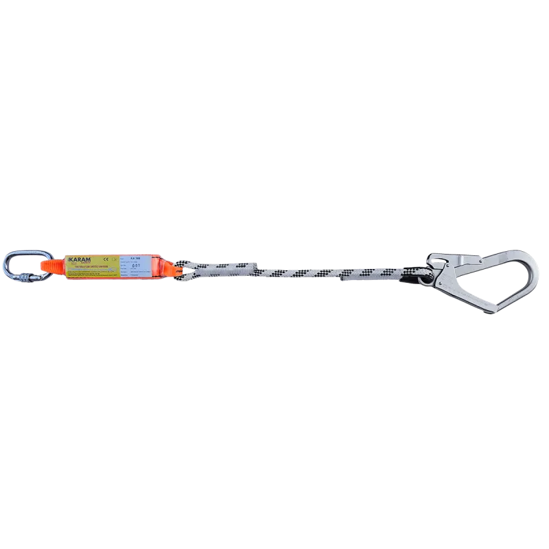 KA388 Şok Emici Tek İpli Statik Halatlı Büyük Kancalı Karabinalı