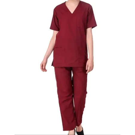 Kadın Bordo Hemşire Forması Takım