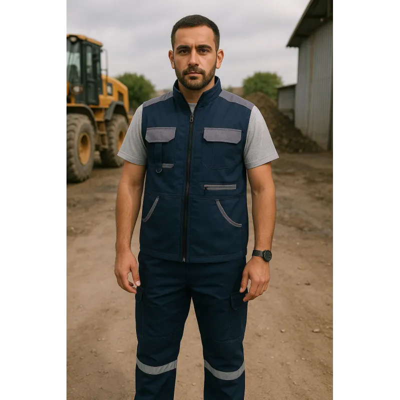 Alt üst yazlık pantolon yelek takımı