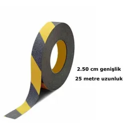 Sarı Siyah Merdiven Ve Zemin Kaydırmaz Bant 25mm x 25mt