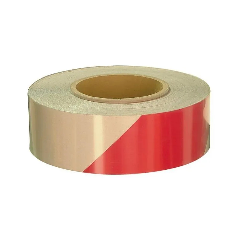 Kırmızı-Beyaz Reflektif Bant 50mm x 46mt