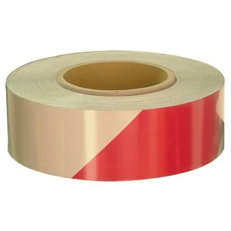 Kırmızı-Beyaz Reflektif Bant 50mm x 46mt
