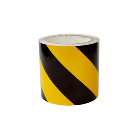 Sarı Siyah Çift Renk Reflektif Bant 100mm x 46mt