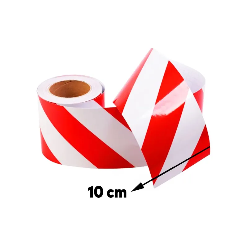 Kırmızı Beyaz Çift Renk Reflektif Bant 100mm x 46mt