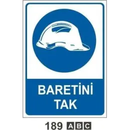 Baretini Tak Uyarı İkaz Levhası
