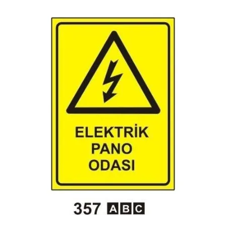 Elektrik Pano Odası Uyarı ikaz Levhası