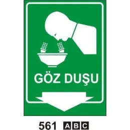 Göz Duşu Uyarı Levhası