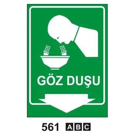 Göz Duşu Uyarı Levhası