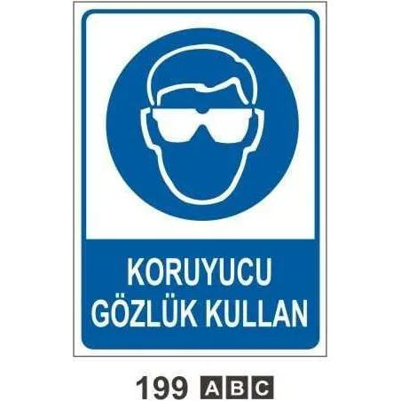 Koruyucu Gözlük Kullan Uyarı Levhası