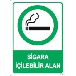 Sigara İçilebilir Alan Uyarı Levhası