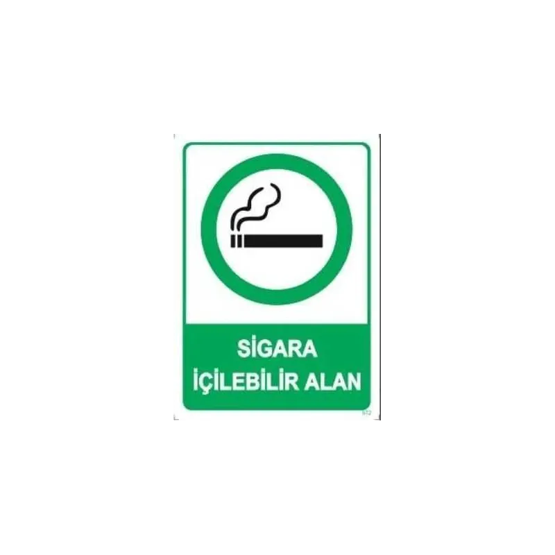Sigara İçilebilir Alan Uyarı Levhası